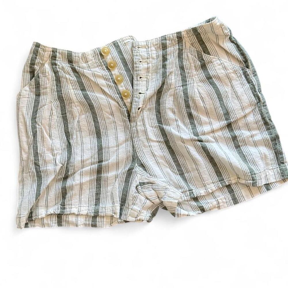 Anthropologie green white striped